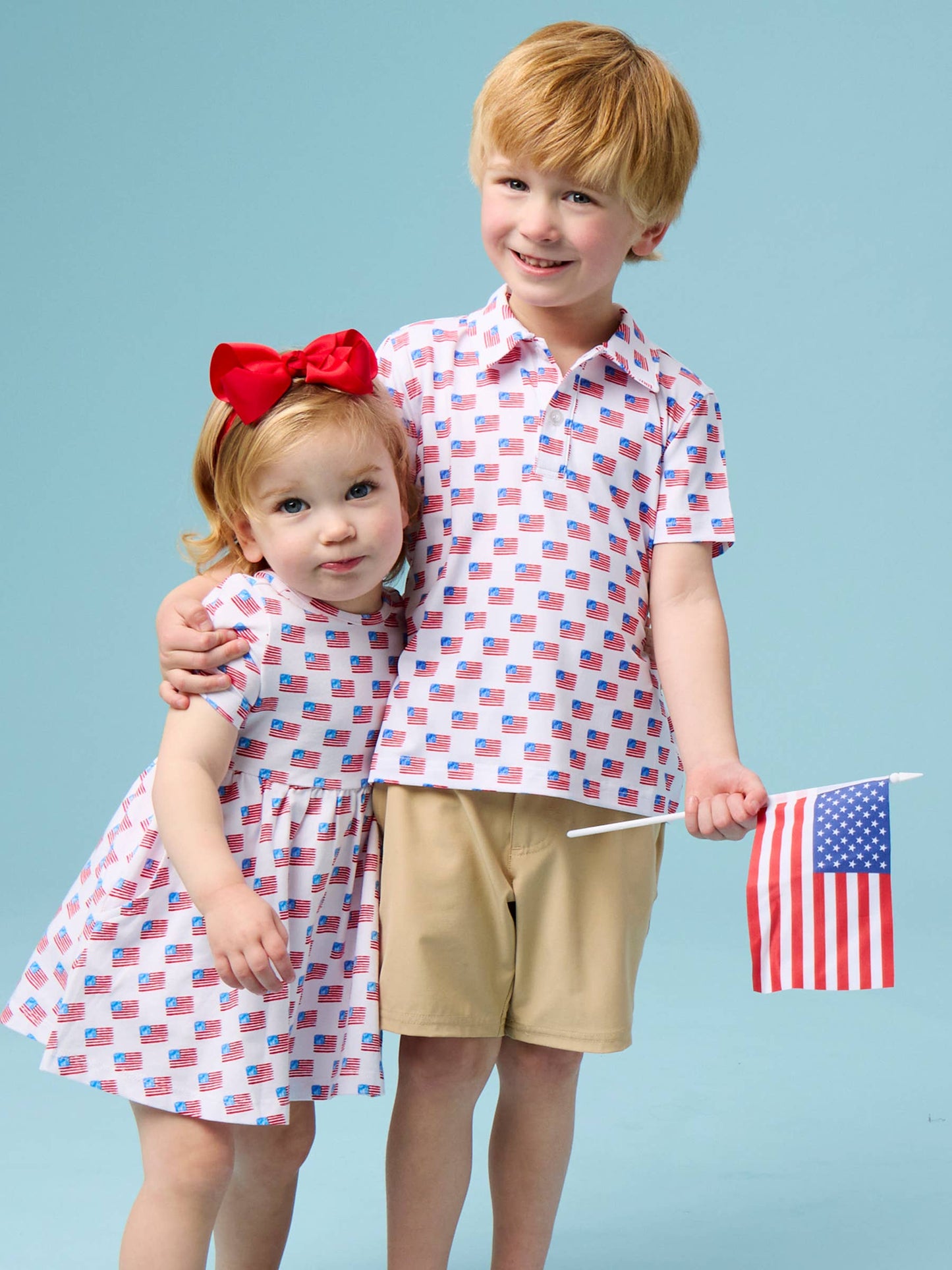 Boys Freedom Flags Polo