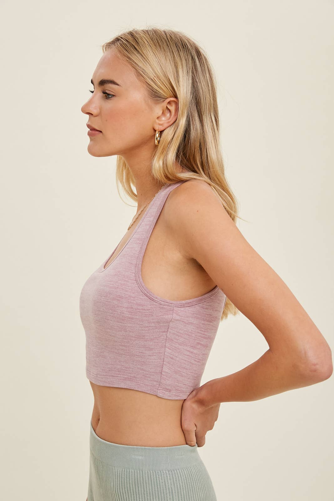 Cutout Core Bra-Rose