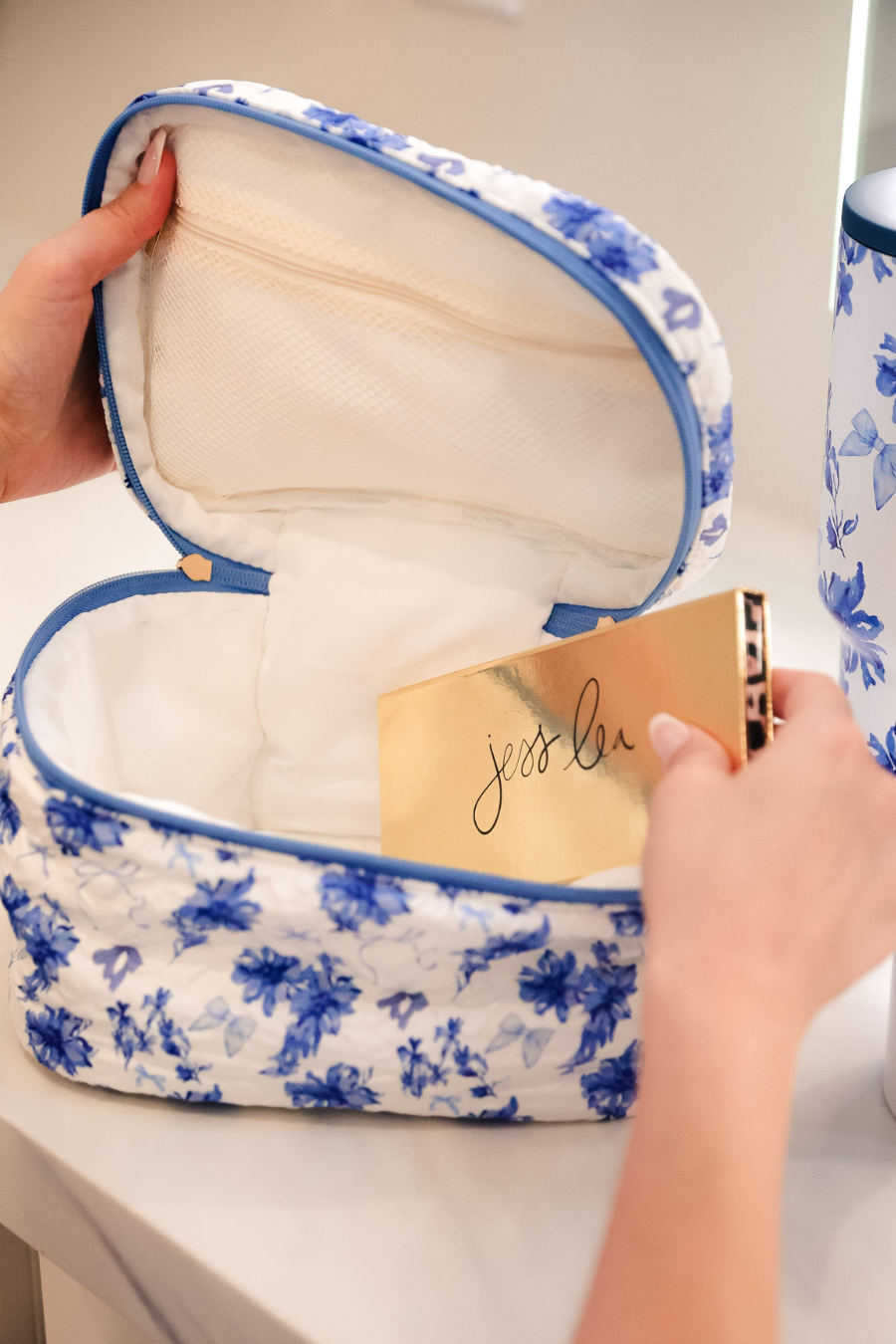Blue Blossom Quilted Bag