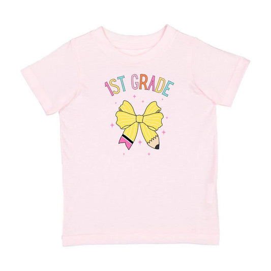 First Grade Pencil Bow Tee
