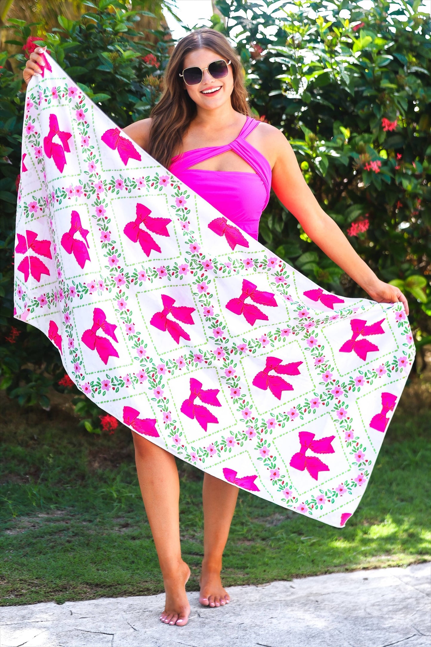 Pretty Lattice Bow Towel