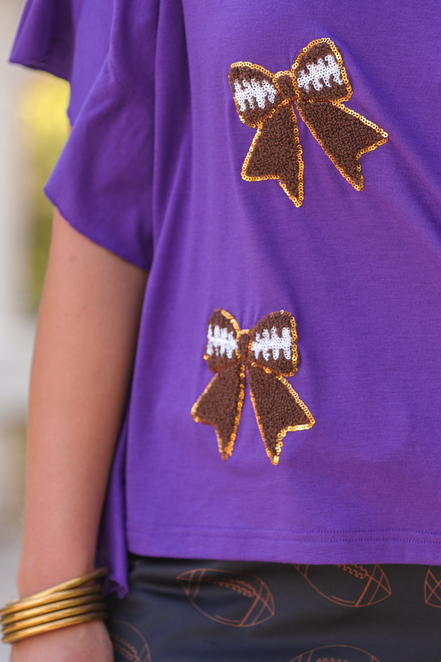 Sideline Sparkle Top- Purple