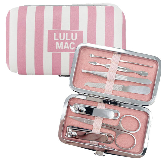 Darby Manicure Set- Pink Stripe