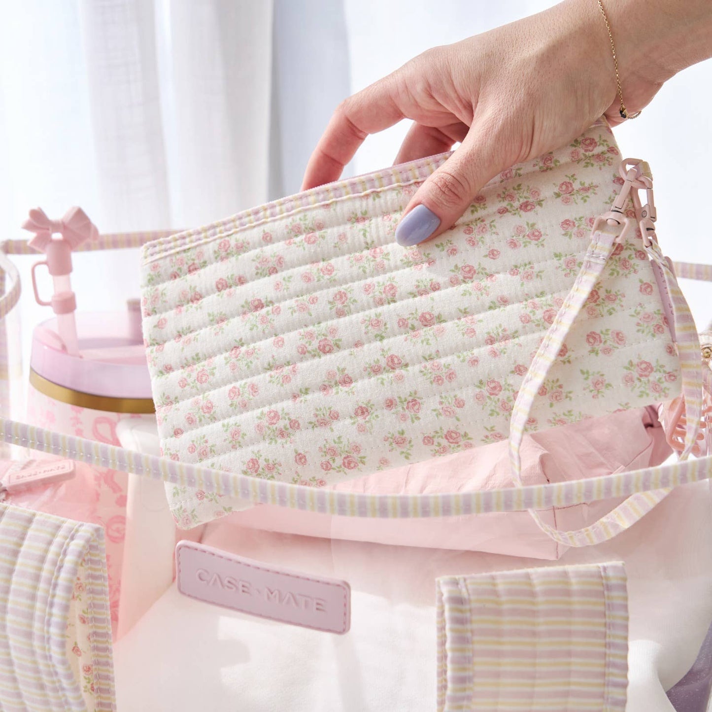 Quilted Ditsy Floral Jelly Tote Bag