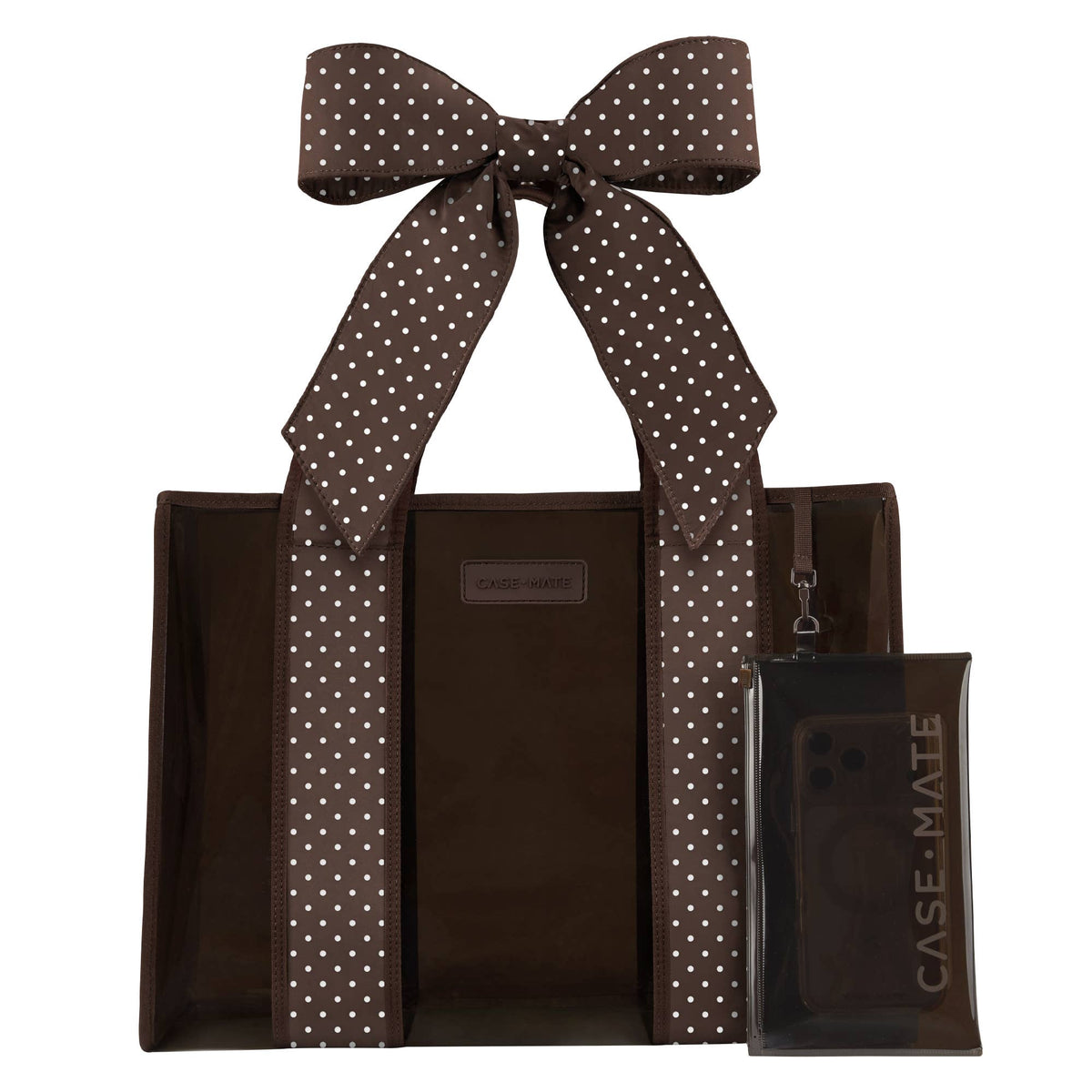 Espresso Polka Dot Bow Jelly Tote Bag