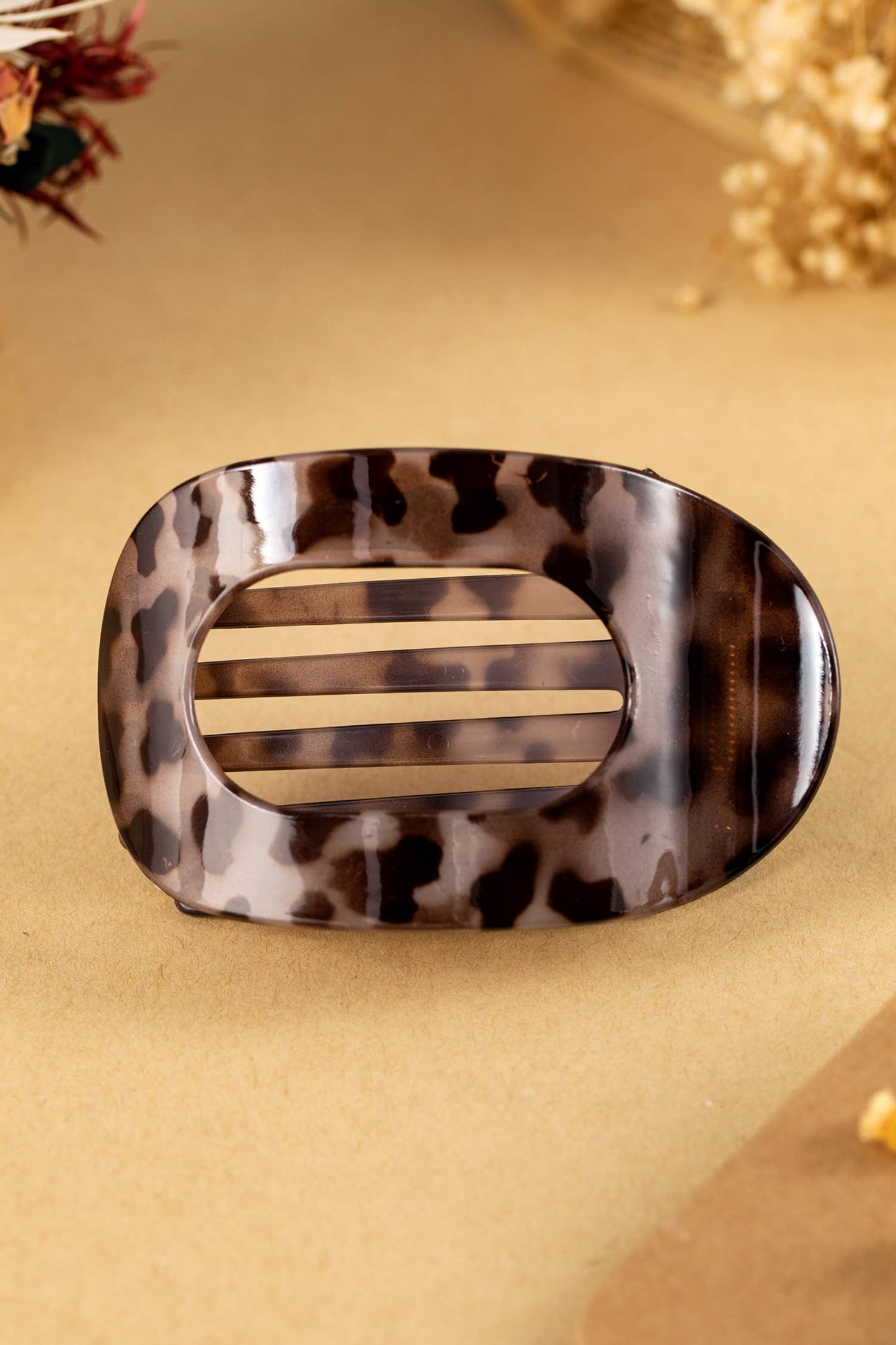 Leopard Oval Hair Claw Clip