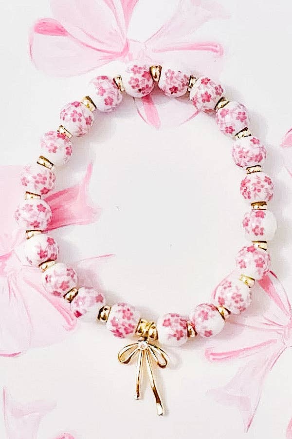 Floral Bow Beaded Bracelets