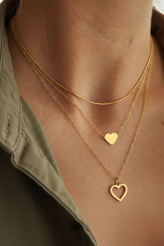 Triple Layered Heart Necklace