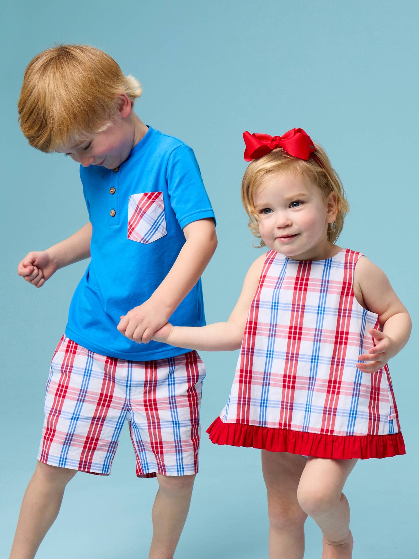 Plaid Ruffle Swing Top & Bloomer Set