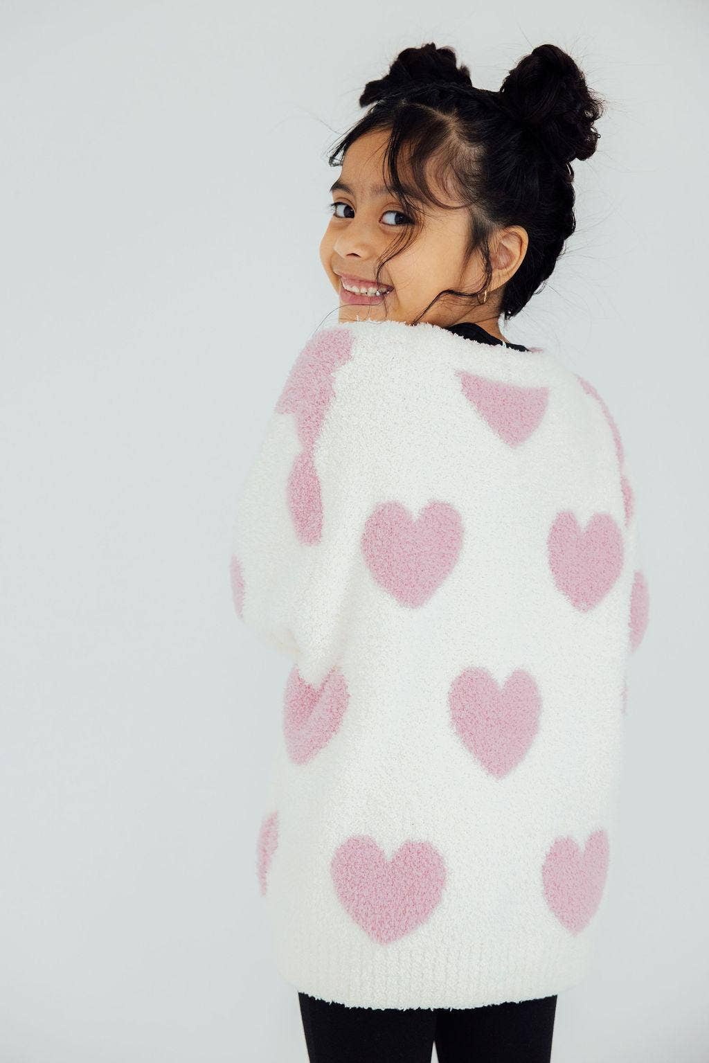 Cloud Cardigan- Pink Hearts (Kids)