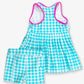 Aqua Gingham Dress