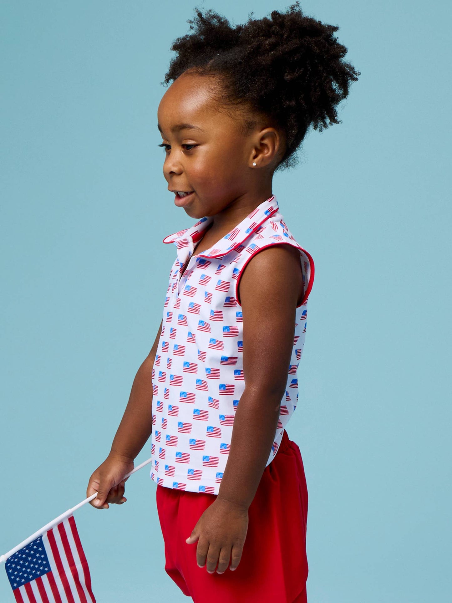 Girl's Freedom Flags Top