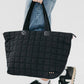 Quilted Tote Bag: Black