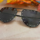 Hollywood Studded Sunglasses: Black