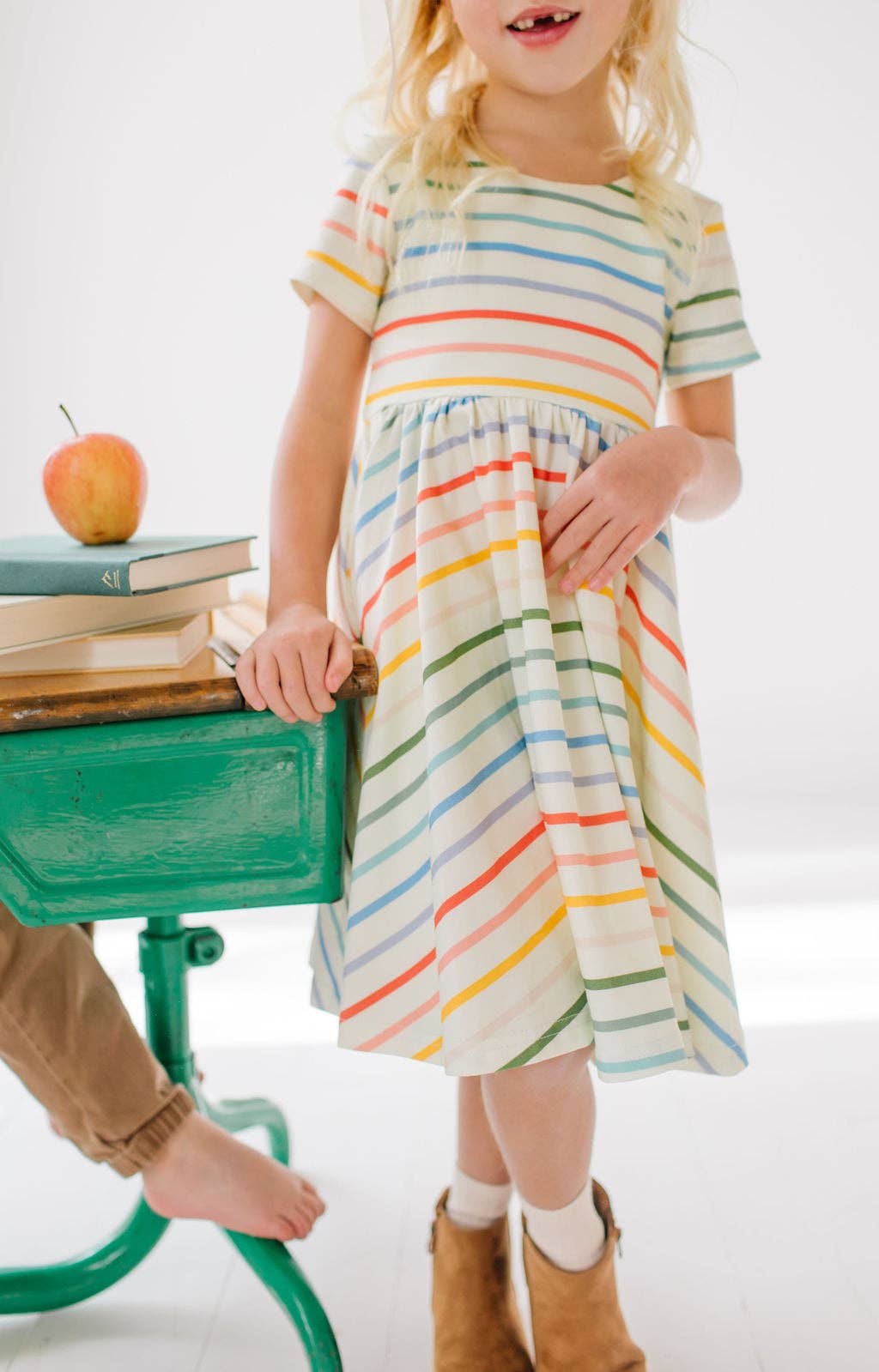 Primary Stripes Twirl Dress