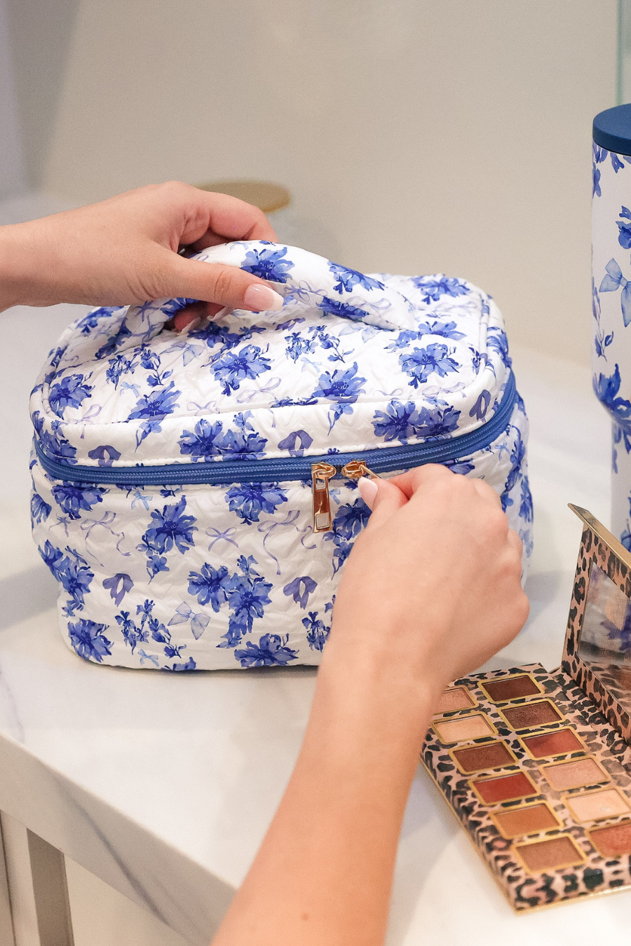 Blue Blossom Quilted Bag