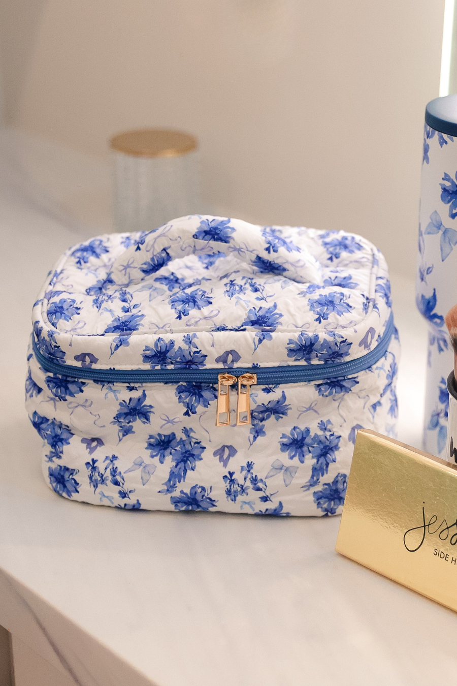 Blue Blossom Quilted Bag