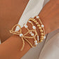 Bow Knot Pearl Beaded Bracelet Set