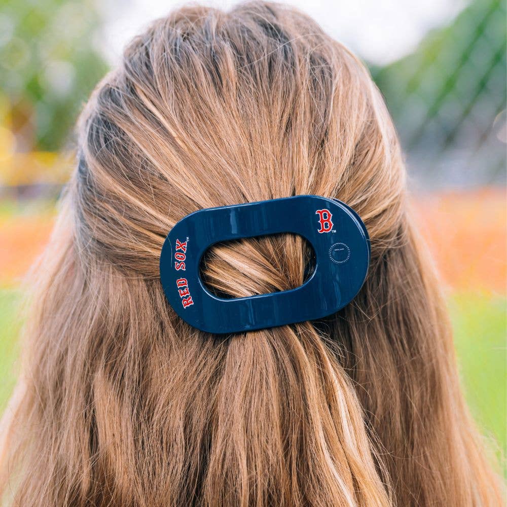 Flat Round Hair Clip | Medium | Boston Red Sox