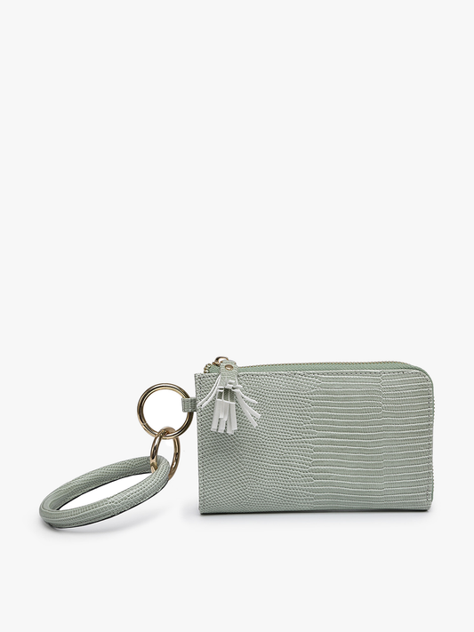 Liv Lizard Bangle Wristlet/Wallet: Pale Teal