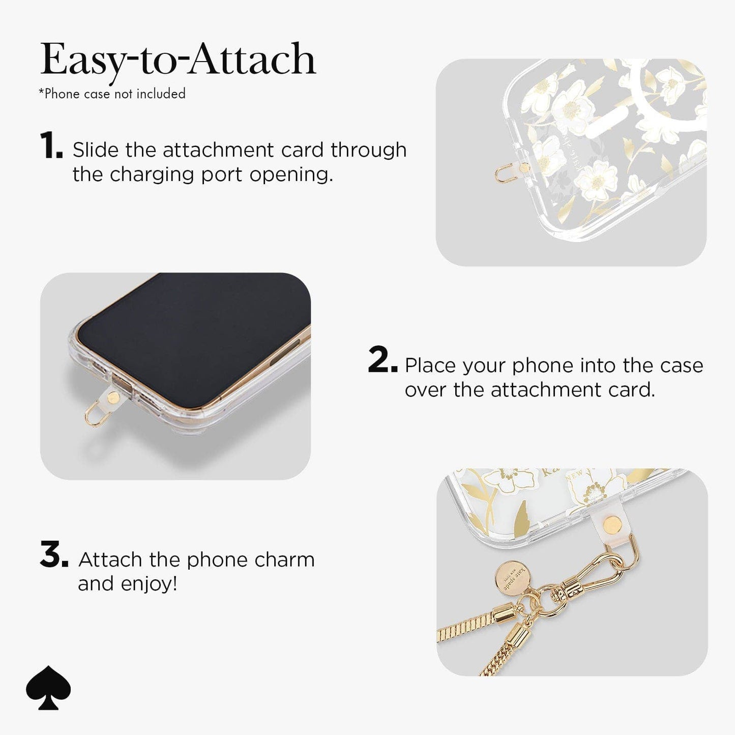 Kate Spade Heart of Gold Phone Charm