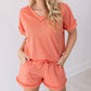 Knit Shorts- Coral