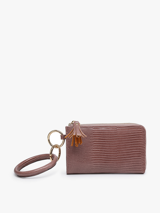 Liv Lizard Bangle Wristlet/Wallet: Mauve