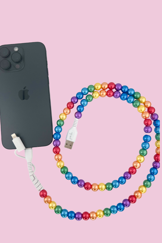 2 in 1 Phone Charger- Rainbow