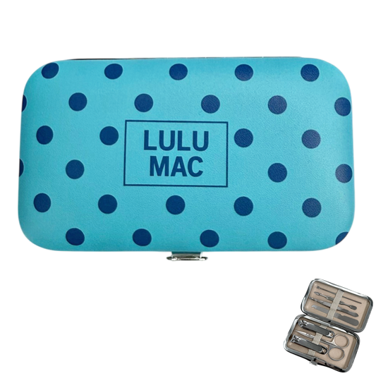 Manicure Set-Blue/Navy Dot