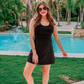 Setting Records Tennis Dress: Black