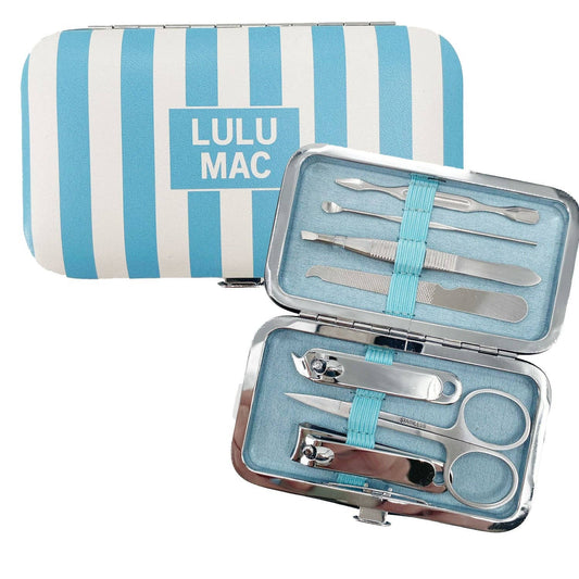 Darby Manicure Set- Blue Stripe