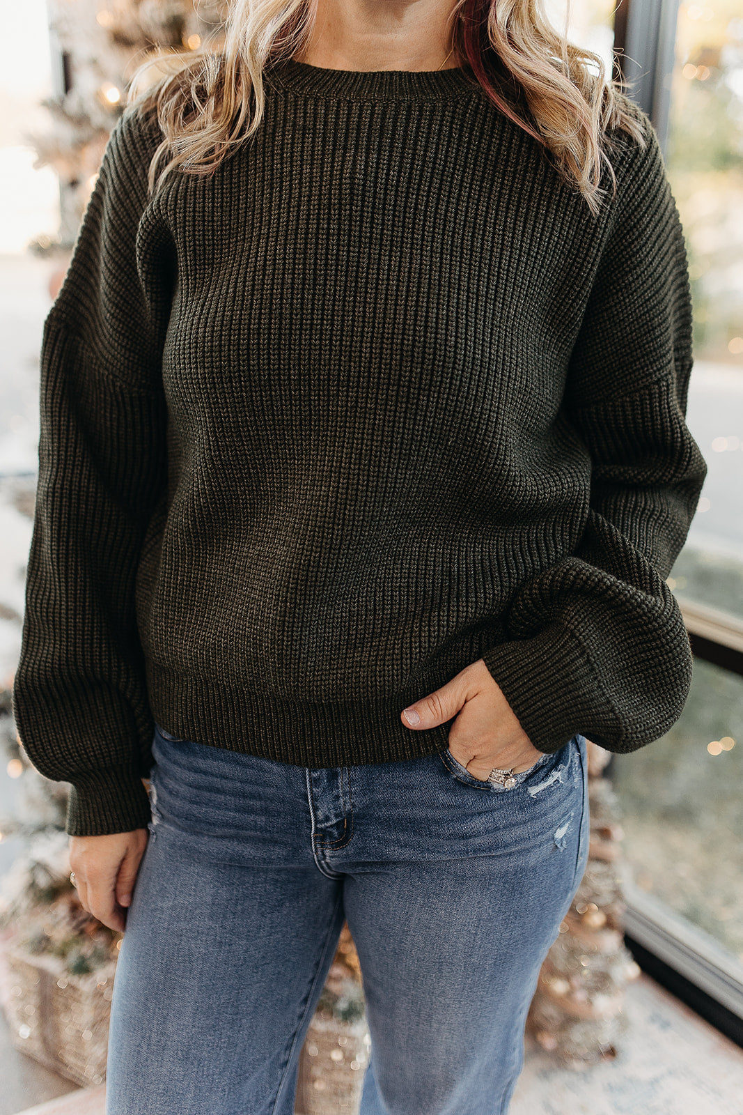 Slouchy Sweater-Moss