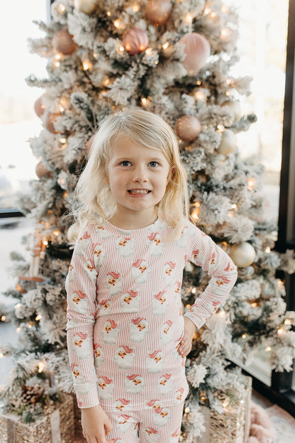 Vintage Santa PJs- Pink