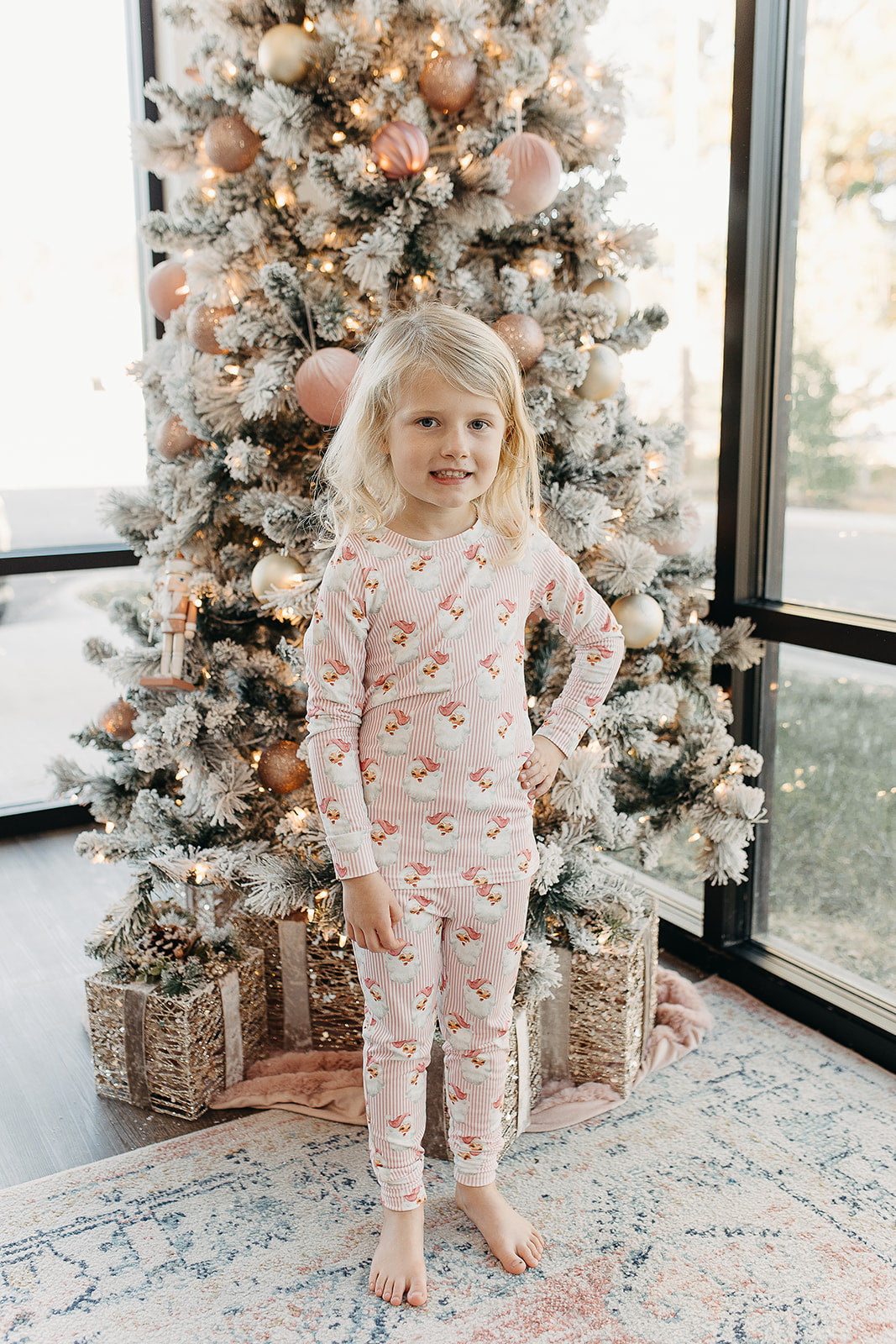 Vintage Santa PJs- Pink