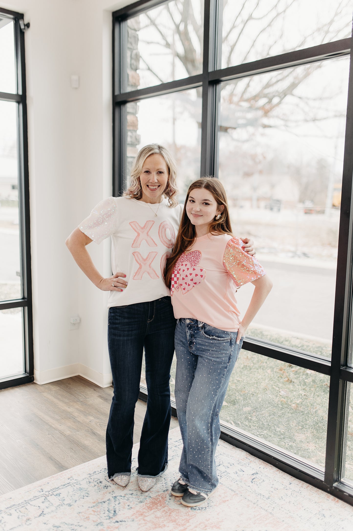 Heart on Pink Sequins Top