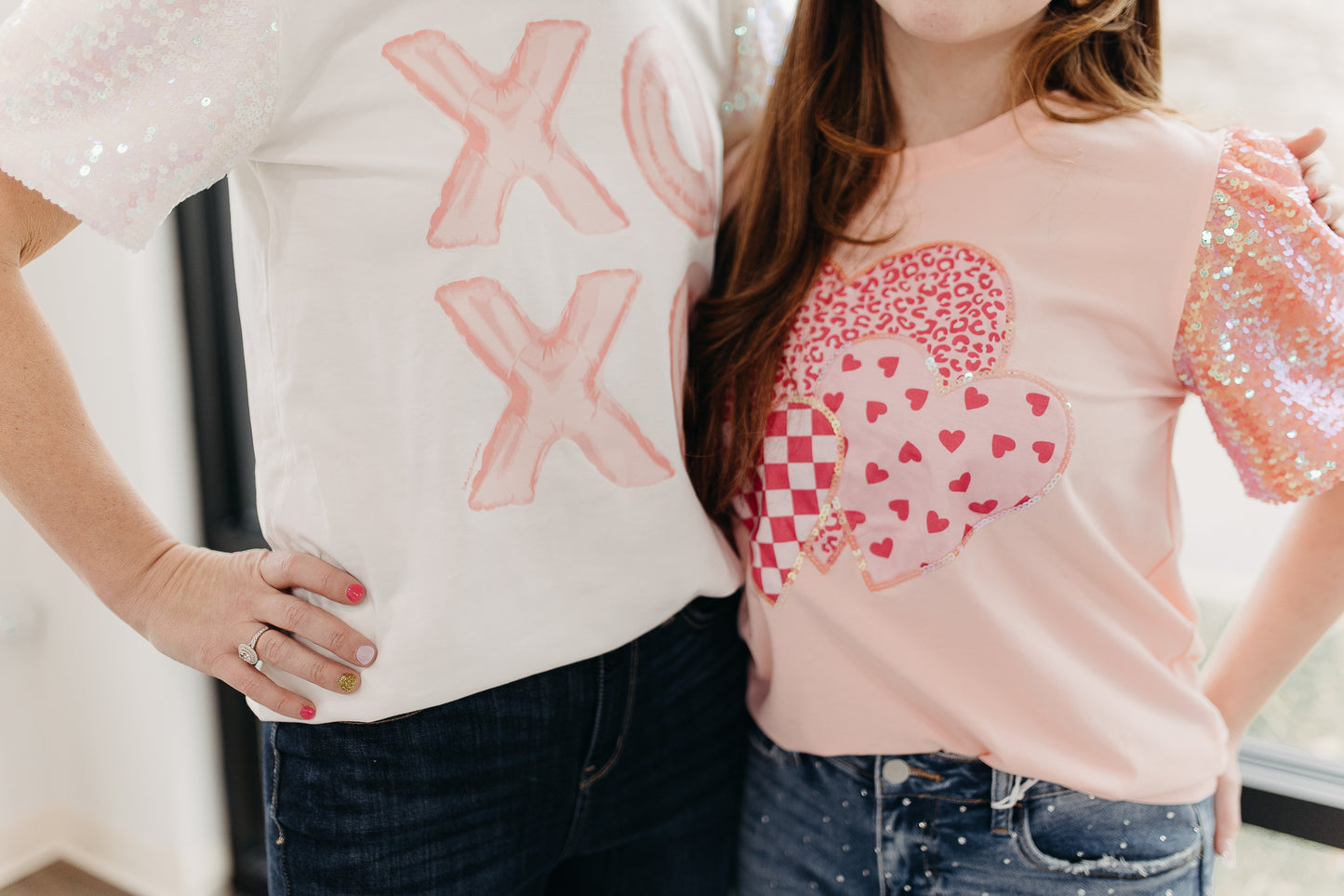 Heart on Pink Sequins Top