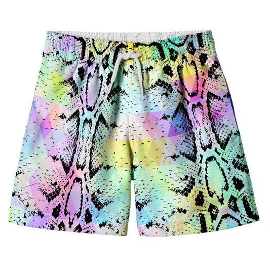 Pastel Snakeskin Swim Trunks