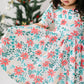 Holiday Floral Puff Dress