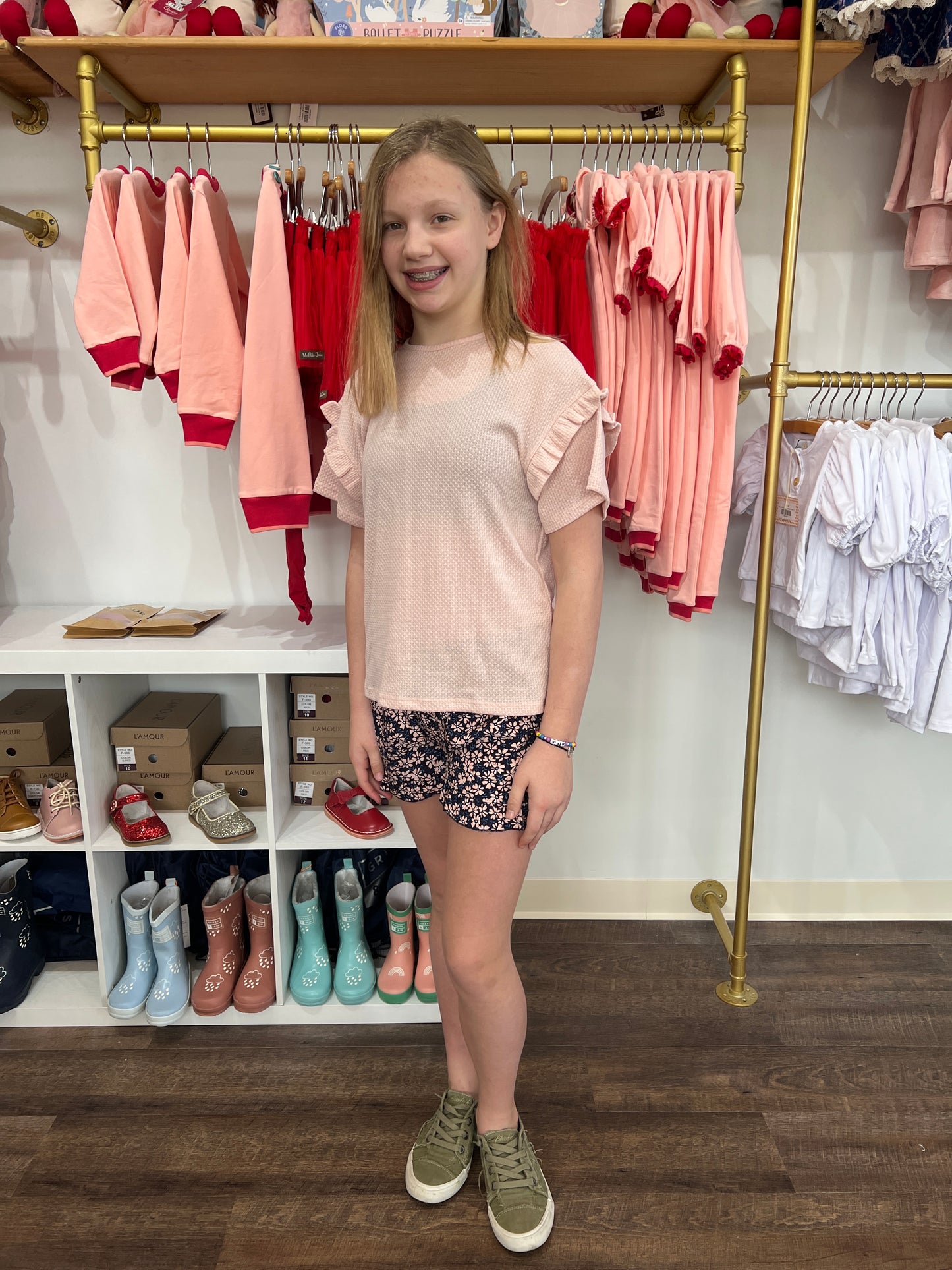 Brynlee Ruffle Shorts- Daisy