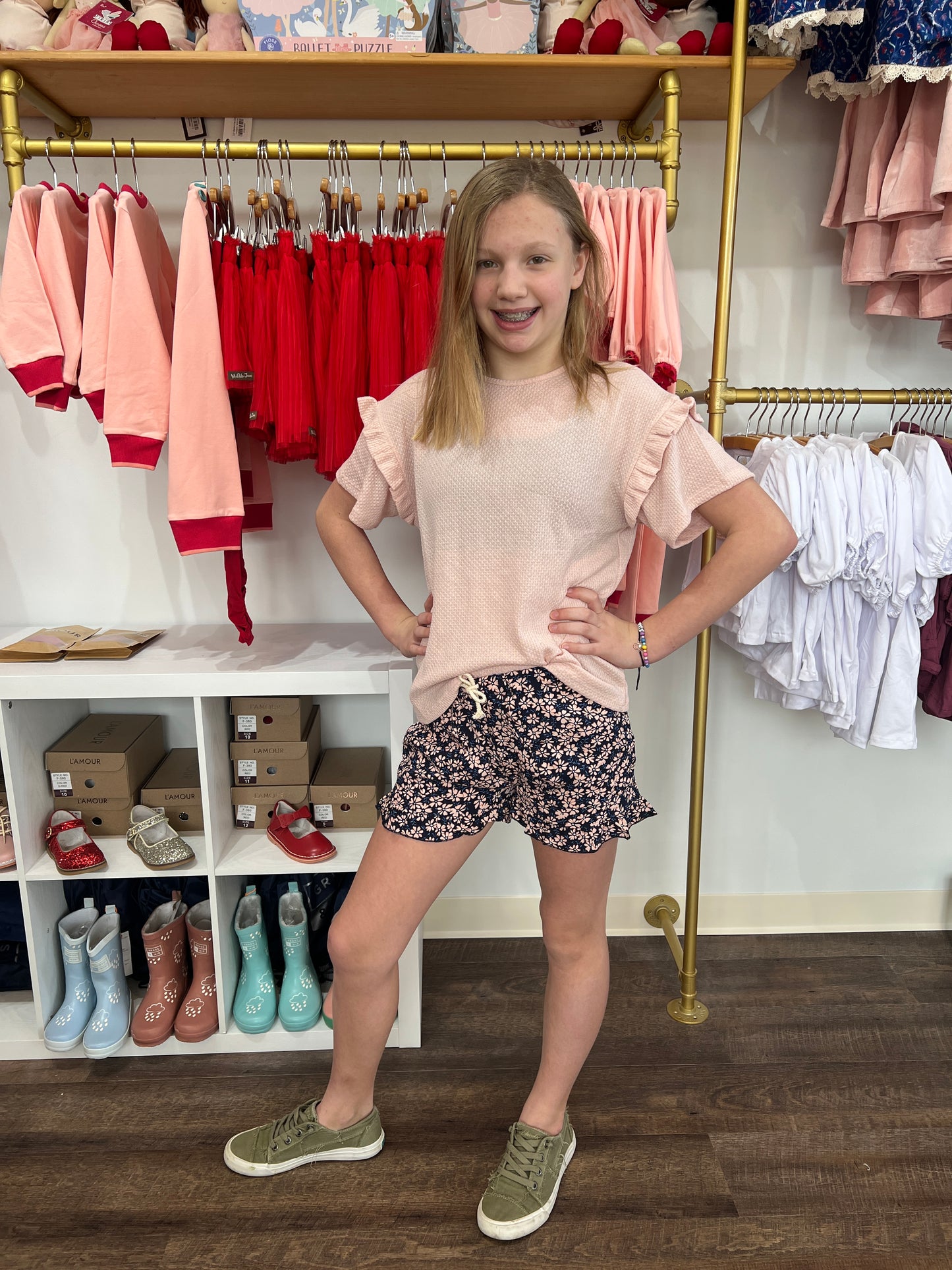 Brynlee Ruffle Shorts- Daisy