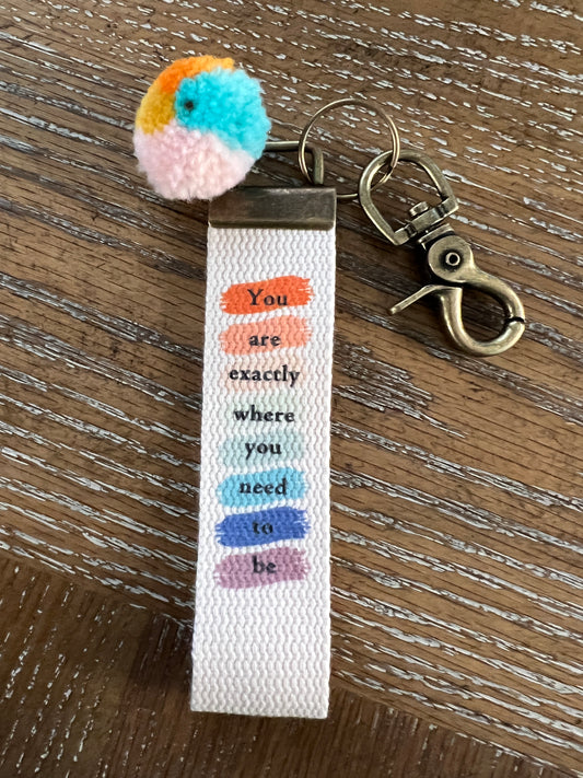 Pom Pom Canvas Key Chain