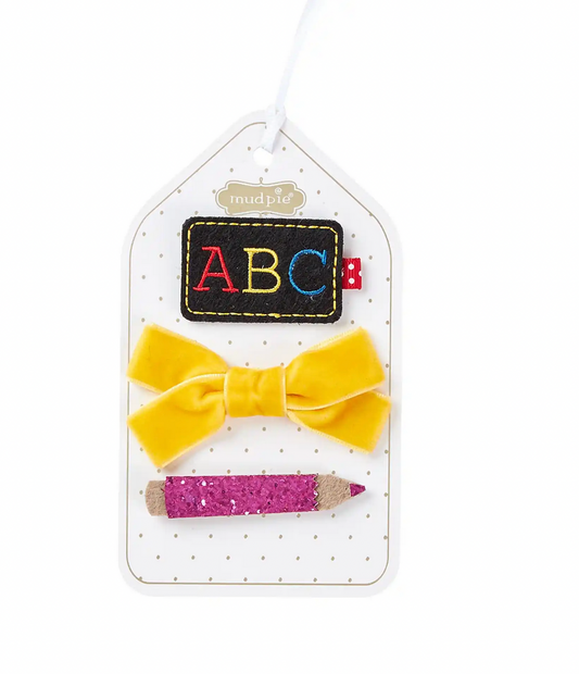 Pink Pencil Hair Clip Set
