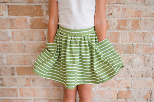 Asparagus Stripe Skort