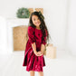 Crushed Cranberry Velvet Dress