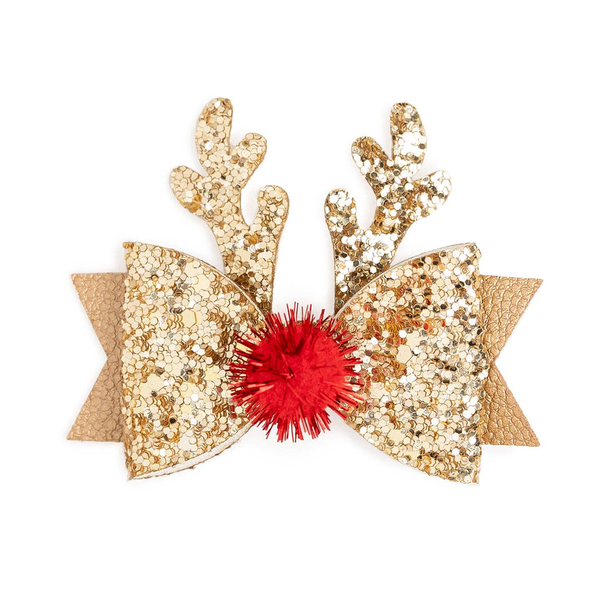 Gold Reindeer Bow Clip