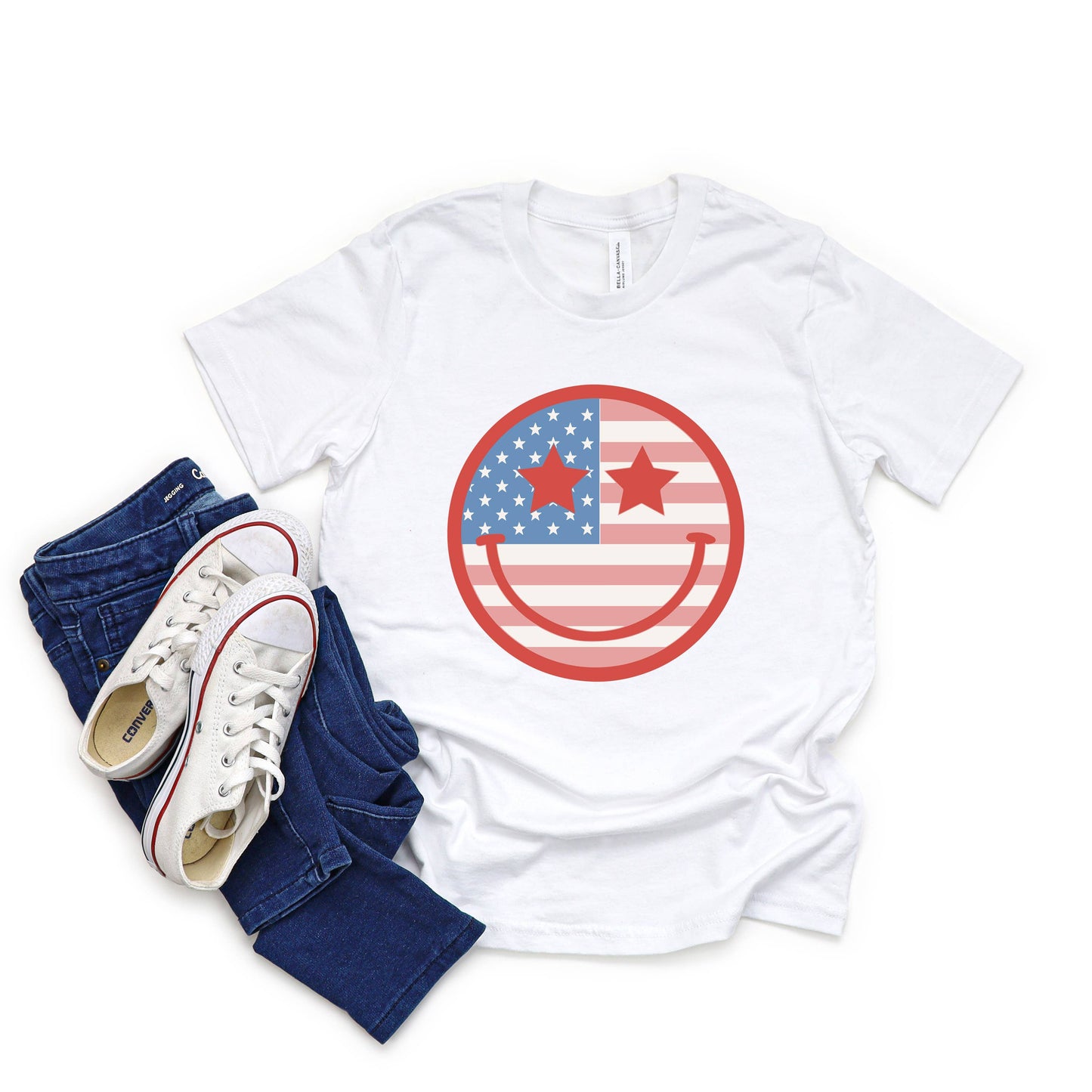 🇺🇸Flag Smiley Face Tee